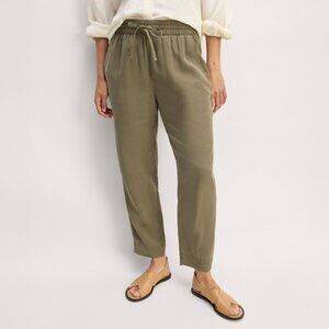 Everlane Tapered Pant Butterlite Olive Green Pull On Tencel High-waist Small